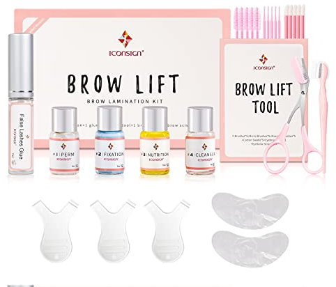 ICONSIGN Brow Lamination Kit, Professionelles Semi-Permanent Augenbrauenlifting Kit, Vollere & dickere Augenbrauen mit einer Haltbarkeit von bis zu 8 Wochen, geeignet für Salon & Heimgebrauch