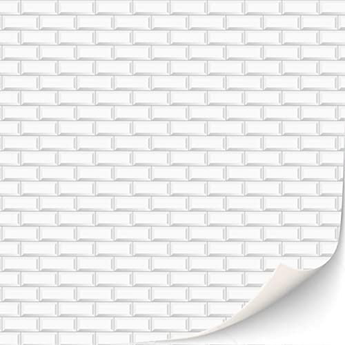 3 Hojas Autoadhesivas de Azulejos de Metro Blancos para Baño, Cocina y Casas de Muñecas - Escala 1:12