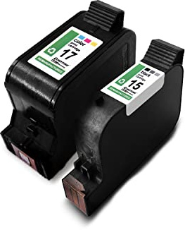Eurotone 2er Set Tintenpatronen kompatibel für HP 15XL C6615DE 17XL C6625AE für DeskJet 841C 842C 843C 845C 845CVR - 1x Black & 1x Color