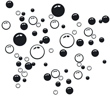 Water Bubble Wall Sticker Wall Decal Removable Circle Bubble Black Wall Art Paper for Bathroom Kids Room Home Decoration