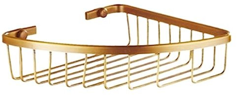 BODHIS Duschablage Badregal Badezimmer Regal Kupfer Badezimmer Dusche Eckregal Bad Caddy Organizer Korb Für Zuhause Duschregal Duschkorb (Color : Gold, Size : 18 * 18 * 5.5CM)