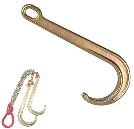 Obstacles Voiture Crochet à tige longue for voiture de dépannage - Crochet de remorque 5T J, crochet de chaîne suspendu, sécurité galvanisé for chaîne de remorquage de transport, for dépanneuse de voi