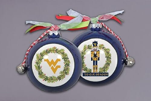 Magnolia Lane West Virginia Nutcracker Ornament with Ribbon, 3.5-inch Diameter, Bells and Gift Box, Home, Home Décor