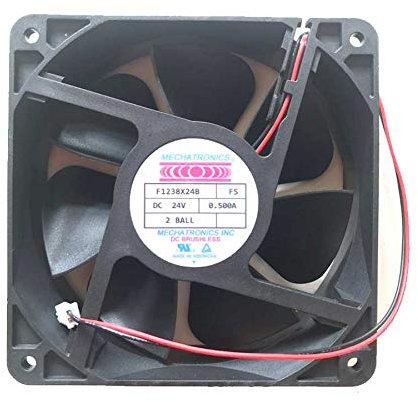 cooler Fan for Mechatronics 120mm x 38mm Fan 24V DC 0.5A 130 CFM Bare Leads 119mm F1238X24B-FS 2-WIRE