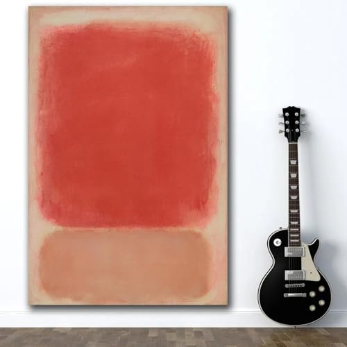 Rothko-Rouge et Rose-sur-Rose par Mark Rothko Classique Nature Morte Peinture à l'huile Salon Toile Moderne Photos décor à la Maison 50x70 cm sans Cadre