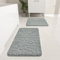 chakme Badezimmer Teppiche Sets 2 Stück, Cobblestone Memory Foam Badezimmer Matten Set dick, Anti-Rutsch-Badematten für Bad,absorbierend waschbar hellgrau Badteppiche für Wanne, WC und Boden