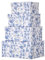 Hollyone Cajas de regalo azules y blancas con tapas, cajas de cartón rectangulares de almacenamiento, juego de 4 cajas de embalaje de varios tamaños para regalos, chocolate, pasteles, flores, papel de