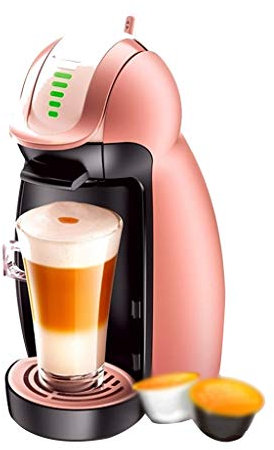 TEmkin Máquina de café Máquina de café en cápsulas Máquina de café todo en uno con espuma de leche automática creativa para la oficina en casa Cafetera americana 6 tazas (rosa)