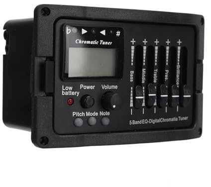Preamplificatore per chitarra acustica, amplificatore per chitarra acustica equalizzatore EQ a 5 bande, sintonizzatore digitale preamplificatore per chitarra elettrica