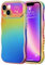 LCHULLE for iPhone 14 Case for Women Girls,Cute Rainbow Colorful Wave Frame Curly Shape Love Heart Pattern Gradient Cover,Shockproof Camera Protection Phone Case for iPhone 14,Dark Purple