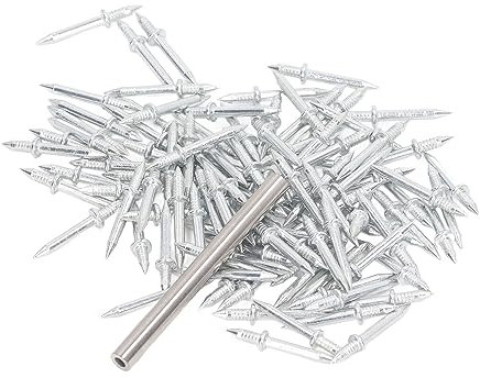 Juego de 101 Piezas Clavo para rodapié Acero Al Carbono Galvanizado Sin Marcas Clavos Sin Costura de Doble Cabeza Juego de 101 Piezas
