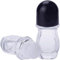 2Pcs 50ml Clear Refillable Glass Roll-On Deodorant Bottles Empty Essential Oils Roller Bottles Containers with Plastic Roller Ball and Black Cap for Deodorant Lip Oil Massage Oil Tools