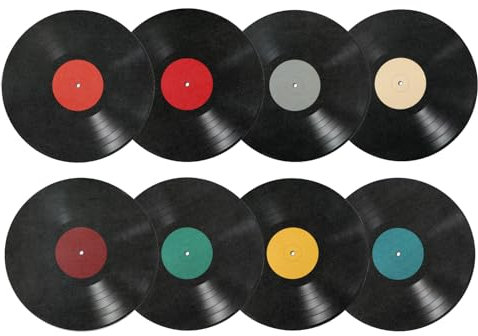 PEUTIER Leere Vinyl-Schallplatten-Wanddekoration, 22,1 cm, Album-Cover, Poster, Wandkunst, dekorative gefälschte Vinyl-Schallplatte, Vintage, ästhetische 70er-, 80er-, 90er-Jahre-Raumdekoration für