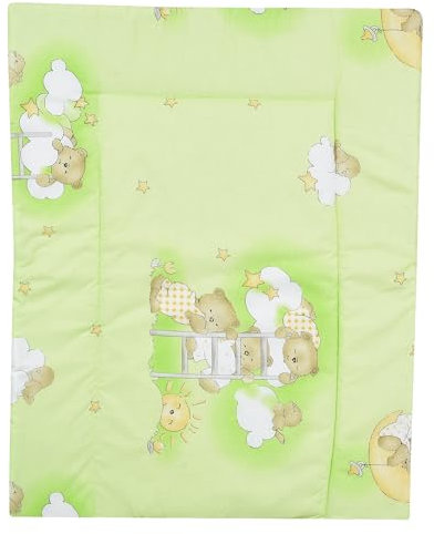 Baby Delux Wickelauflage Wickelunterlage 60x75 cm weiche Wickeltischauflage Baumwolle wasserdicht waschbar (Nachtland grün)