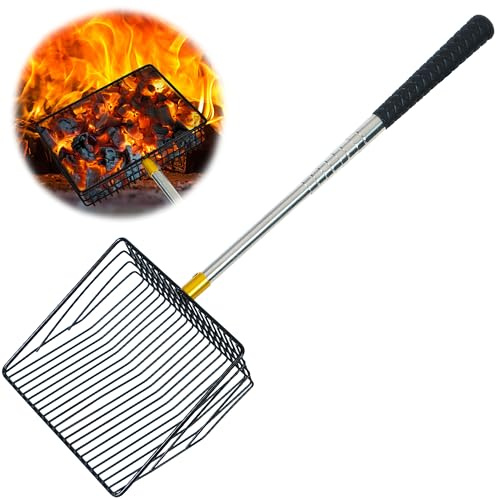 Hollow Out Fireplace Shovel Black Metal Coal Shovel Fireplace Ash Sifter
