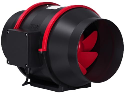 GarveeLife 6 Inch Inline Duct Fan, 312 CFM Ventilation Exhaust Fan with Variable Speed Controller, Quiet AC-Motor Inline Fan for Cooling Booster, Grow Tents, Hydroponics, Black