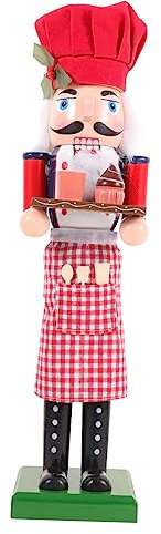 BESPORTBLE Nussknacker Figur 50 cm - Traditionelle Weihnachtsdekoration Mit Bäckerpuppe - Aus Holz Und Stoff Ideal Für Festliche Anlässe Und Als Originelles Perfekte Ergänzung Für