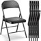 Absead Verbessert Klappstuhl Gepolstert Set aus 6 Klappstühle, Stapelstühle Campingstuhl, Küchenstuhl, Indoor-Outdoor, 204 kg (Schwarz, 6er Set)