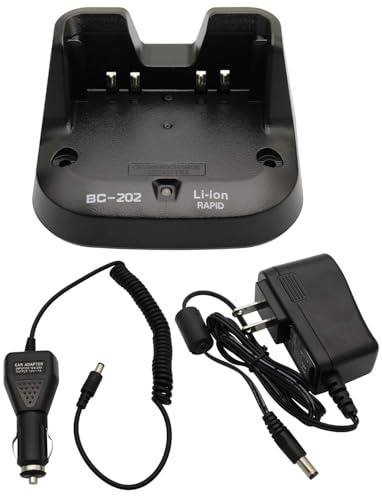 Chargeur rapide BC-202 DC 12 V/24 V compatible avec ICOM ID-31A ID-31E ID-51A ID-51E ID-52A ID-52E Radio BP-271 BP-272 BP-307 Chargeur de batterie