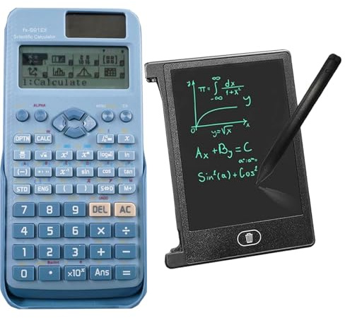 FX-991EX Wissenschaftlicher Multifunktionsrechner mit löschbarem 4,4-Zoll-LCD-Schreibtablett, mit 522 Funktionen und 10+2-stelligen Displays, für Studenten und Lehrer, Büros (Blau)