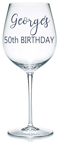 Personalised Name 'Birthday' Vinyl Sticker Decal Transfer Label for Wine Glass, Champagne Flute, Gift Bag, Box (Medium - 15cm Wide)