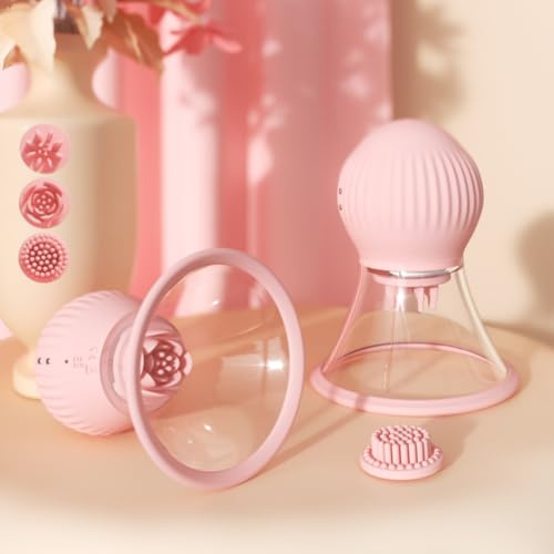 Vibromasseur suceur de tétons, masseur de seins, 9 modes de vibration, 3 têtes de massage en silicone, stimulateur de rotatif à 360°, pompe à tétons, jouet sexuel pour femmes et couples