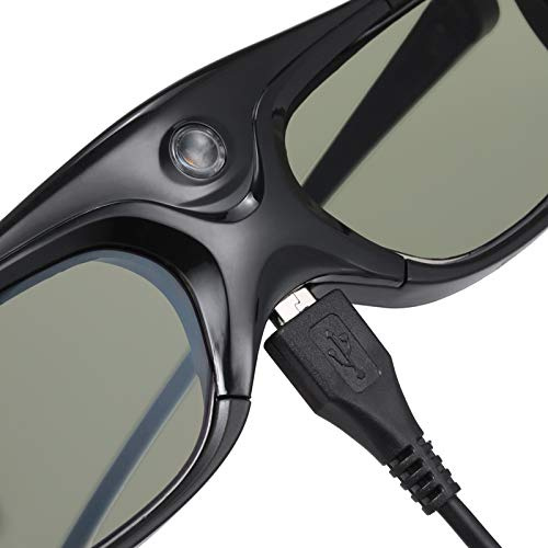 Yunseity GL2100 Projektor 3D-Brille Active Shutter Wiederaufladbarer DLP-Link für Alle DLP-Projektoren Optama – Schwarz