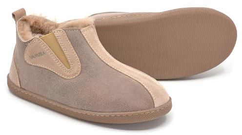 Vanuba Handgemacht Lammfell Warme Hausschuhe Damen Winter Kuschel Pantoffeln Geschlossen Hüttenschuhe
