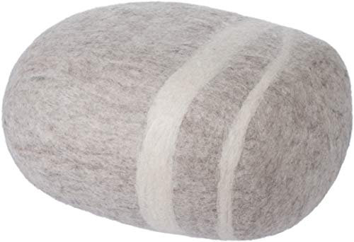 myfelt Béla - Filz Kieselstein, Meditationskissen, Yogakissen, Dekokissen, Pouf, beige rund - Größe L