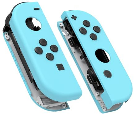eXtremeRate Switch Joycon Coque avec Bouton,Cover Accessoires pour Nintendo Switch OLED Joycon-Bleu Clair