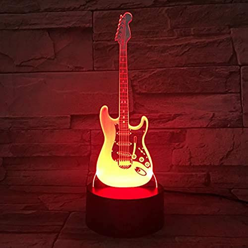 Xdorra Gitarre Beth Kunst Lampe 7 Farben 3D Kreative LED Nachttischlampen beth E-Gitarre Nachtlicht Schlafzimmer Dekor für Jungen und Männer