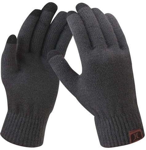 Bequemer Laden Damen Winter Warme Touchscreen Handschuhe Dunkel Grau