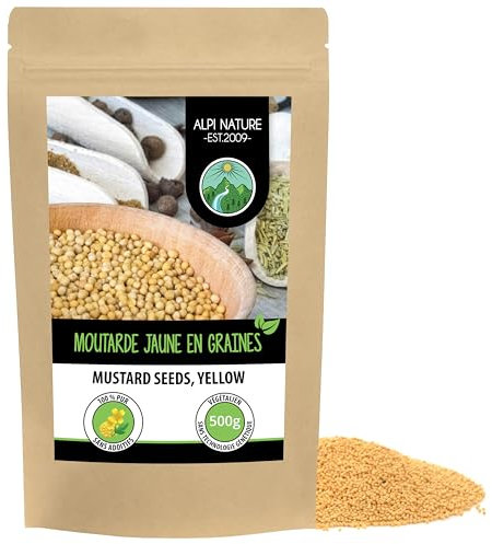 Alpi Nature Semi di Senape Bianca Gialla 500g, Semi di Senape Bianca Gialla da 1-2mm