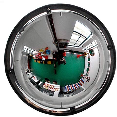 DLC Verkehr im Freien Weitwinkelobjektiv, Eckspiegel Acryl Pmma-Spiegel Kugelspiegel Weitwinkel Supermarkt Diebstahlsicherer Spiegel Gummirand Weites Sichtfeld Sicherheitsspiegel,40cm