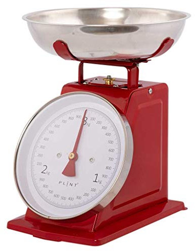 Plint Vintage Retro Küchenwaage Waage Design Tellerwaage Metallwaage Landhaus ROT