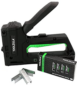 TOOLZILLA 4-in-1 Heavy Duty Staple Gun and 1000 Staple Selection Pack - Professional Set with Multiple Usage as Staple Gun for Wood, DIY, Fixing, Upholstery Work, Carpentry, Decoration