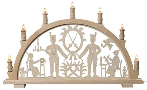 Rudolphs Schatzkiste Lichterbogen Bergleute 7-flammig elektrisch beleuchtet BxHxT 66x40,5x6cm NEU Schwibbogen Leuchterbogen Fensterdekoration