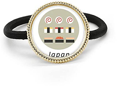 Traditionelle japanische lokale verschiedene Sushi-Haargummi aus Metall, silberfarben