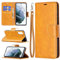 nancencen Kompatibel mit iPhone SE 2020 Hülle, Retro Ultradünnes Lederetui Anti Drop TPU Handyhülle, [Standfunktion] Brieftasche Flip Cover Schutzhülle（Gelb）
