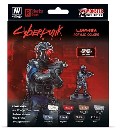 AV Vallejo Cyberpunk Lawmen SGT Suou (x8), Maquette de peintures et Figurines, VAL72308