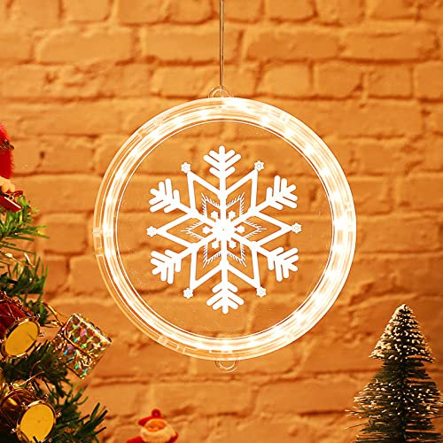 Luci Natale Batteria per Finestra LED Lucine Natale Luci Natalizie per Finestre, Natale Luci Stringa Catene Decorazioni Luminose, Luminarie Natalizie Decori, Interne Camera Decorative Fiocco di neve