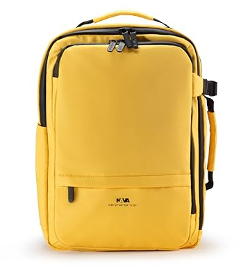 Nava Explorer Zaino organizzato 2 comparti con tasche e fibbie di sicurezza - 42 x 30 x 15 cm - per Pc/Mac e Tablet - Giallo Sole