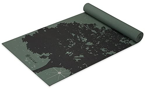 Gaiam Yogamatte - Premium 6 mm bedruckt extra dick rutschfest für alle Arten von Yoga, Pilates und Boden-Workouts (L x B x T): 172 cm x 61 cm x 6 mm