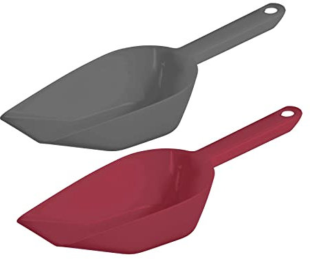 Westmark Back-/Abwiege-/Abfüllschaufel-Set, 2tlg., Füllvolumen: je ca. 450 ml, Kunststoff, Halvar, Anthrazit/Rot, 90952270