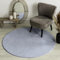 Carpet Studio Maine Runder Teppich Blau, 130cm, für Wohnzimmer und Schlafzimmer, Kurzflor
