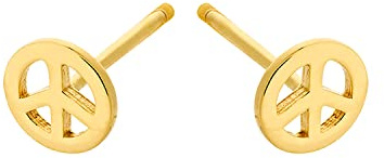 Pernille Corydon Peace Earsticks Gold - Ohrstecker Damen mit Peace-Zeichen aus 925er Sterling-Silber Vergoldet aus der Peace Collection - 6mm - E651g