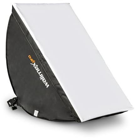 Walimex Pro Premium Fotostudio Set inkl. 2X Lampenstativ mit 2X LED Softboxen 40x60cm Bi Color und komplettem Teleskop Hintergrundsystem 120-307 cm mit Stoffhintergrund schwarz