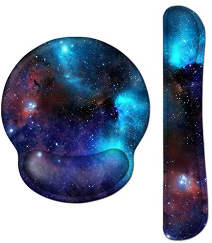 AOKSUNOVA Tapis de souris ergonomique avec coussin en gel Motif galaxie