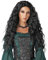 PORSMEER Damen Perücke Schwarz Lang Lockige Perücken für Frauen, Natürlich Mittelscheitel Lange Locken Schwarzes Haar, Anime Cosplay Halloween Wigs 28 Zoll