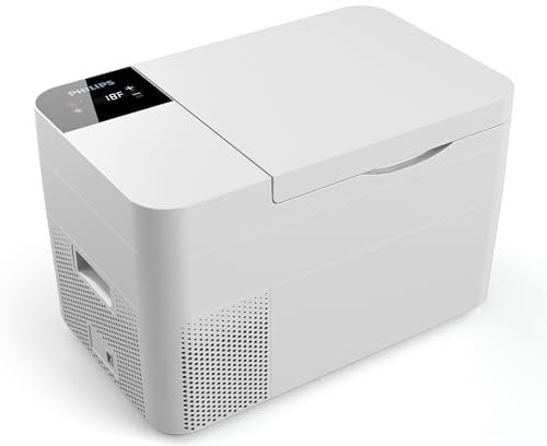 PHILIPS TB5301G 12 Volt Refrigerator, 26 Quart Car Refrigerator,12/24V DC Car Fridge, Portable Freezer with Compressor, Electric Cooler for Car Truck RV Road Trips Travel and Home Use